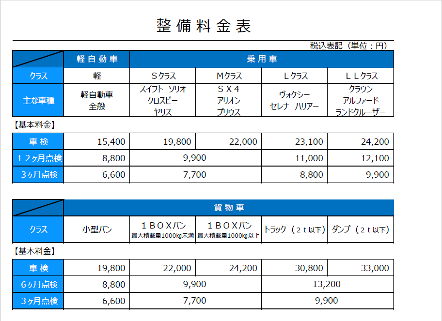 車検｜金沢市菊川の自動車販売・修理は竹雄自動車